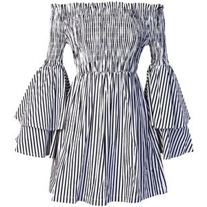 Stripe Off-the-Shoulder Dress